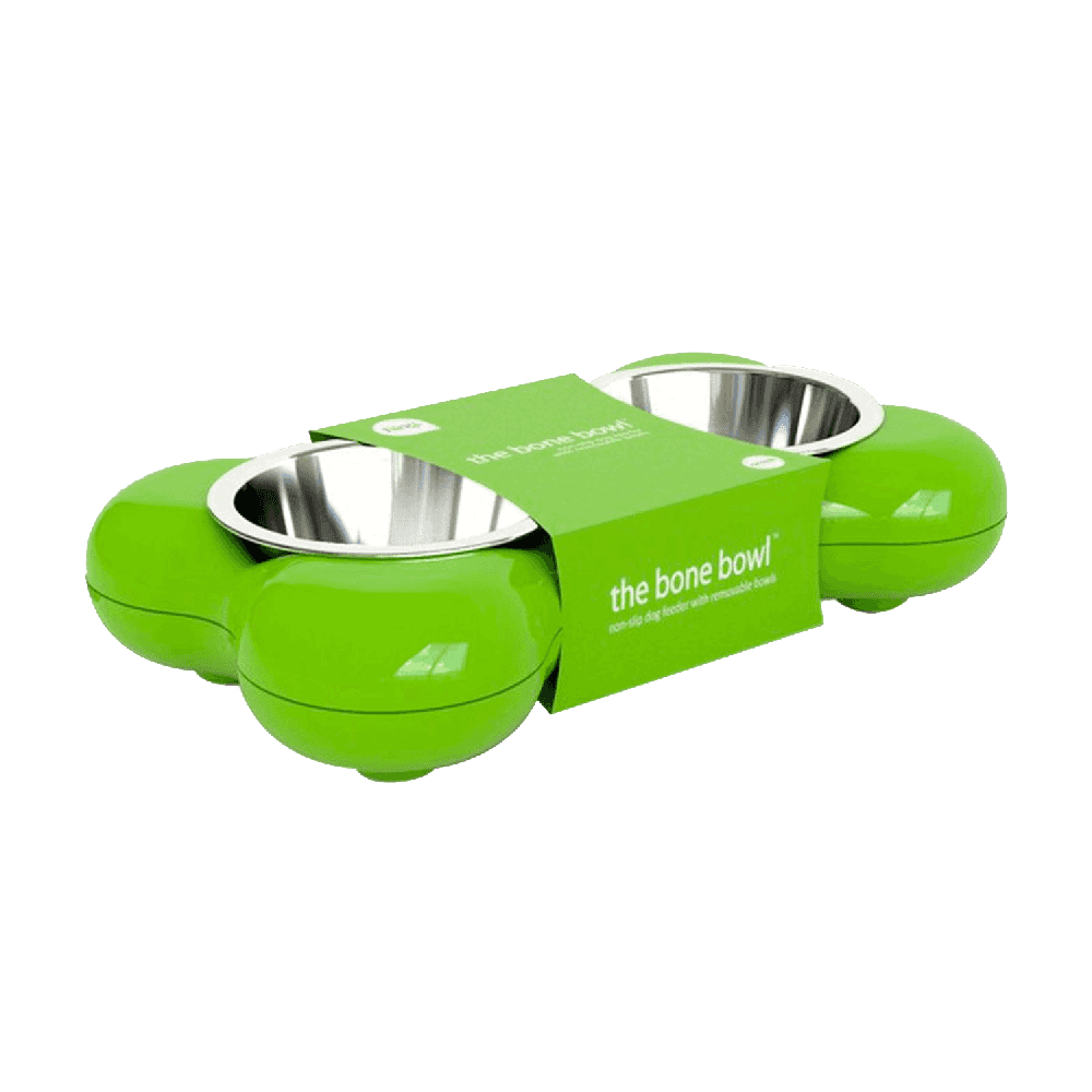 Hing Designs The Bone Bowl with Non Slip Rubber Feet and Dishwasher Safe Removable Stainless Steel Bowls Pink